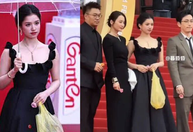 Zhang Jingyi Yellow Plastic Bag at Beijing International Film Festival 2025 – Balenciaga or a Hidden Message?